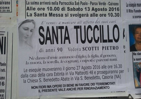 Casoria, morta la madre di Pasquale Scotti: funerali off limits per il boss pentito
