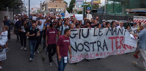 Chiaiano, de Magistris e consiglieri comunali al corteo anti discarica