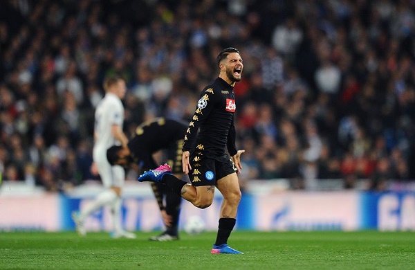 Real Madrid-Napoli 1-1 al 45′: gol pazzesco di Insigne, ma Benzema riacciuffa