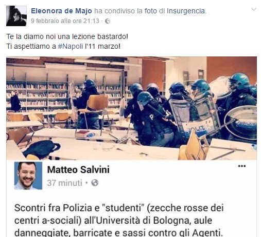 Visita Salvini a Napoli, consigliera attacca dopo offese ai centri sociali: “Ti diamo lezione”