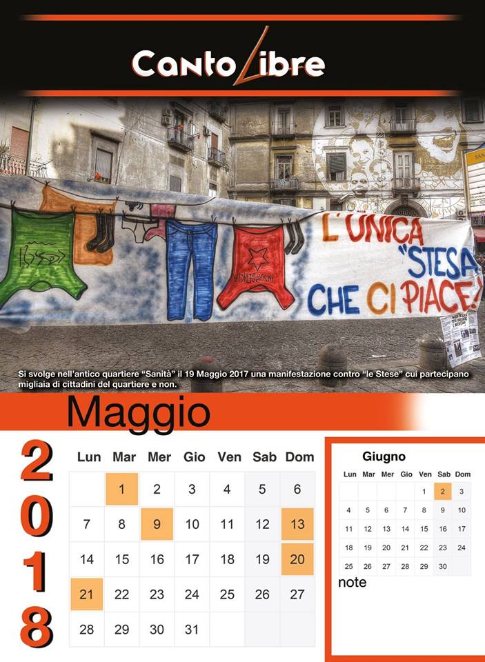 Cantolibre presenta il calendario “ribelle”