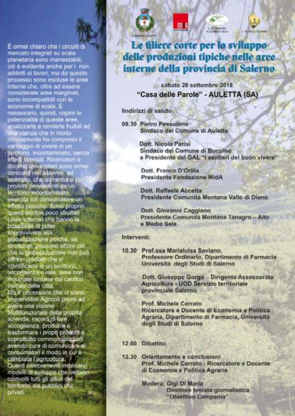 Auletta: Le filiere corte per lo sviluppo delle produzioni tipiche