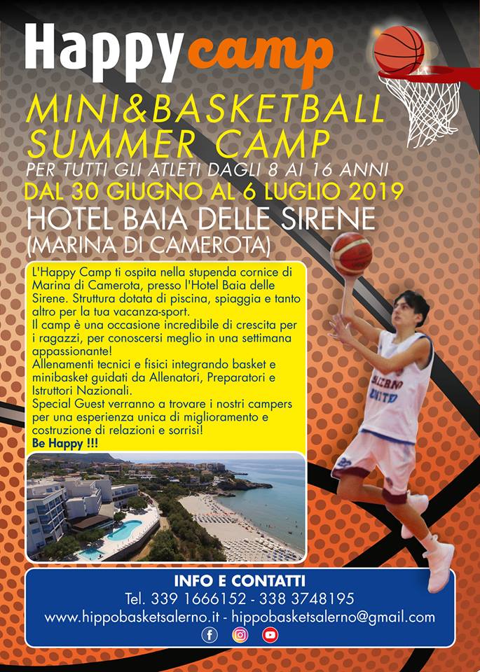 Marina di Camerota ospita l’Happy Camp della Hippo Basket