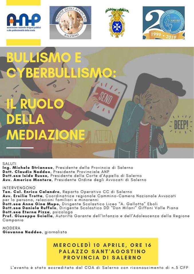 Salerno: incontro su bullismo e cyberbullismo