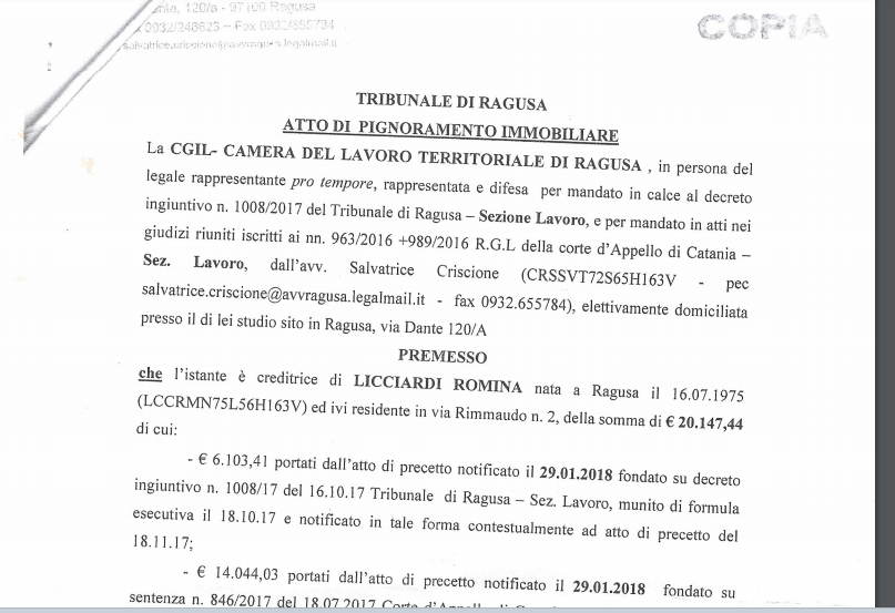 Quando la Cgil licenzia e pignora l’unica casa di una lavoratrice