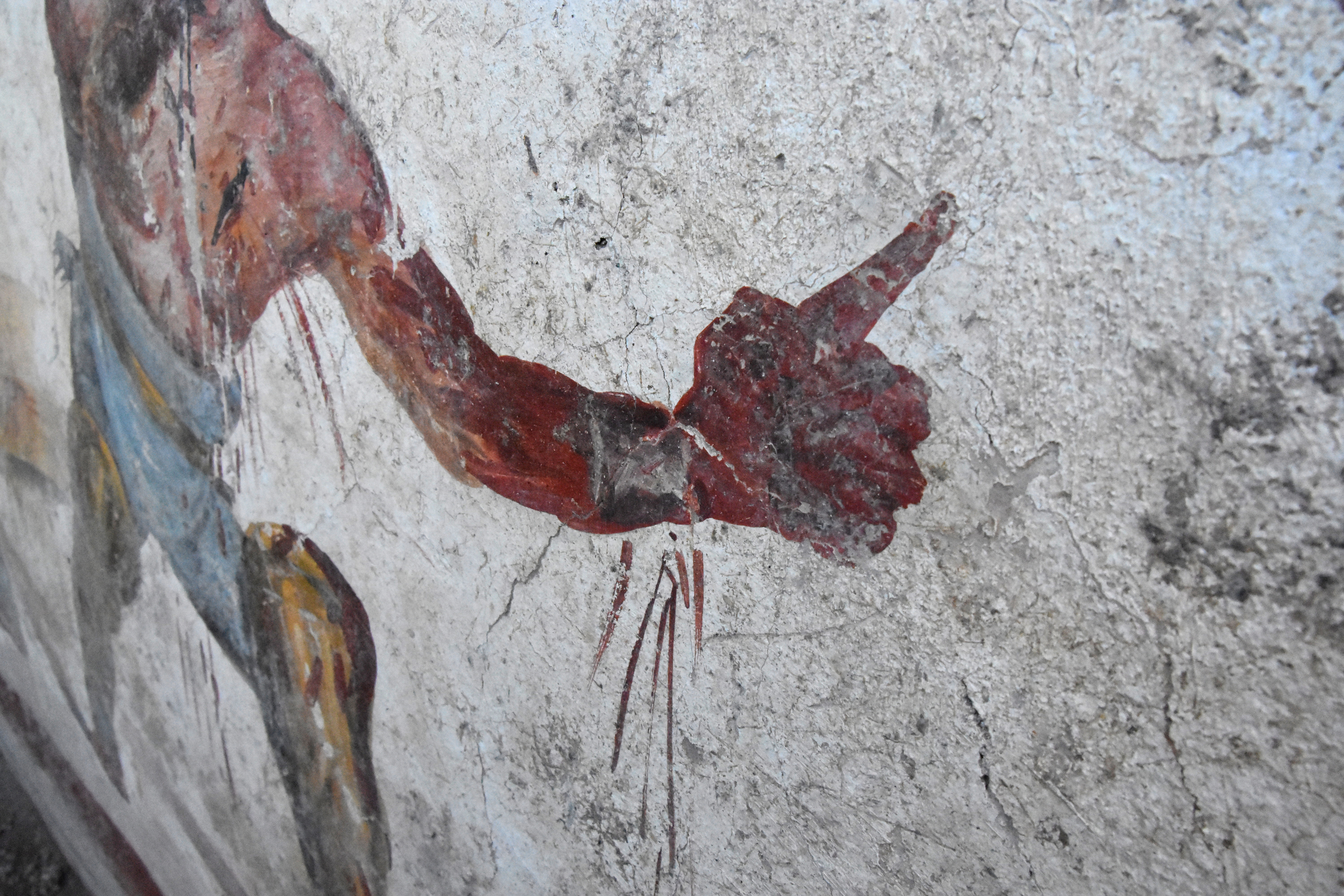 Pompei, torna alla luce l’affresco dei gladiatori