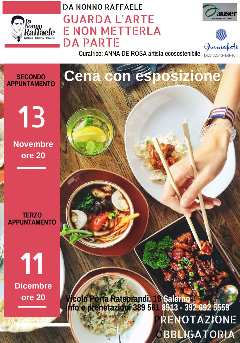 Secondo appuntamento con le cene con esposizione da “Nonno Raffaele”