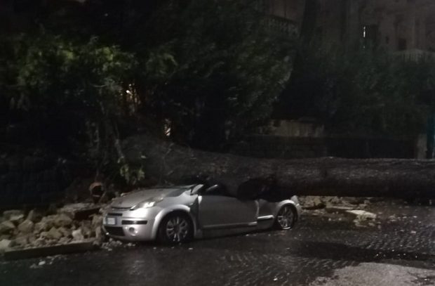 Napoli, maltempo abbatte alberi: tragedie sfiorate a Posillipo