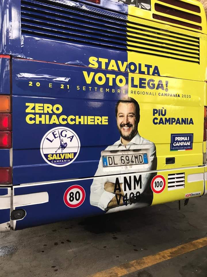 Napoli, spot Salvini sui bus Anm: è bufera