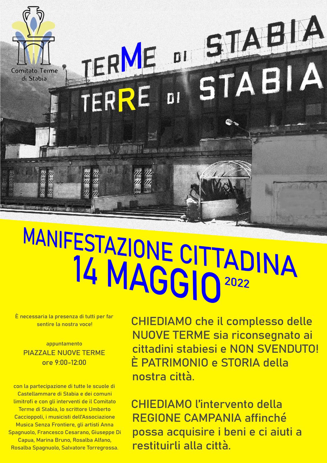 Castellammare di Stabia, nasce un comitato per salvare le Terme. Manifestazione il 14 maggio prossimo