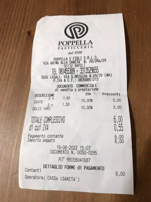 Napoli, un caffè alla Pasticceria Poppella costa 1,50 euro: aumento ingiustificato