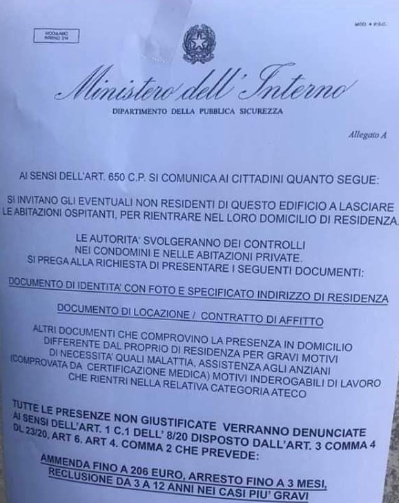 Attenzione al volantino-truffa affisso sulle facciate di alcune abitazioni