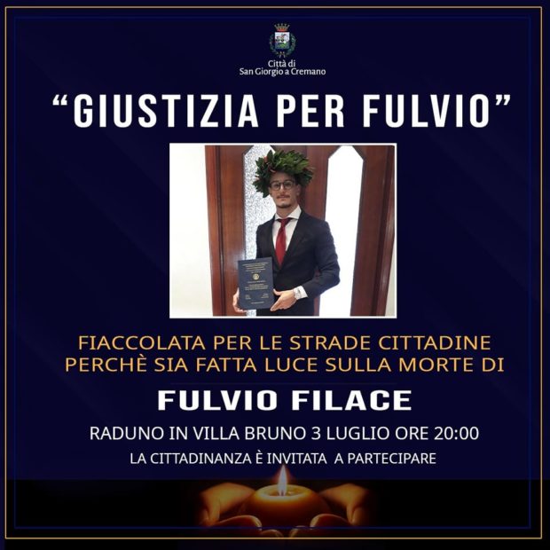 Napoli, lunedì fiaccolata per Fulvio Filace lo studente tirocinante deceduto a causa dell’esplosione auto elettrica