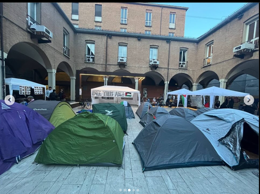 Bologna, le prime tende dell’Intifada degli studenti per la Resistenza palestinese