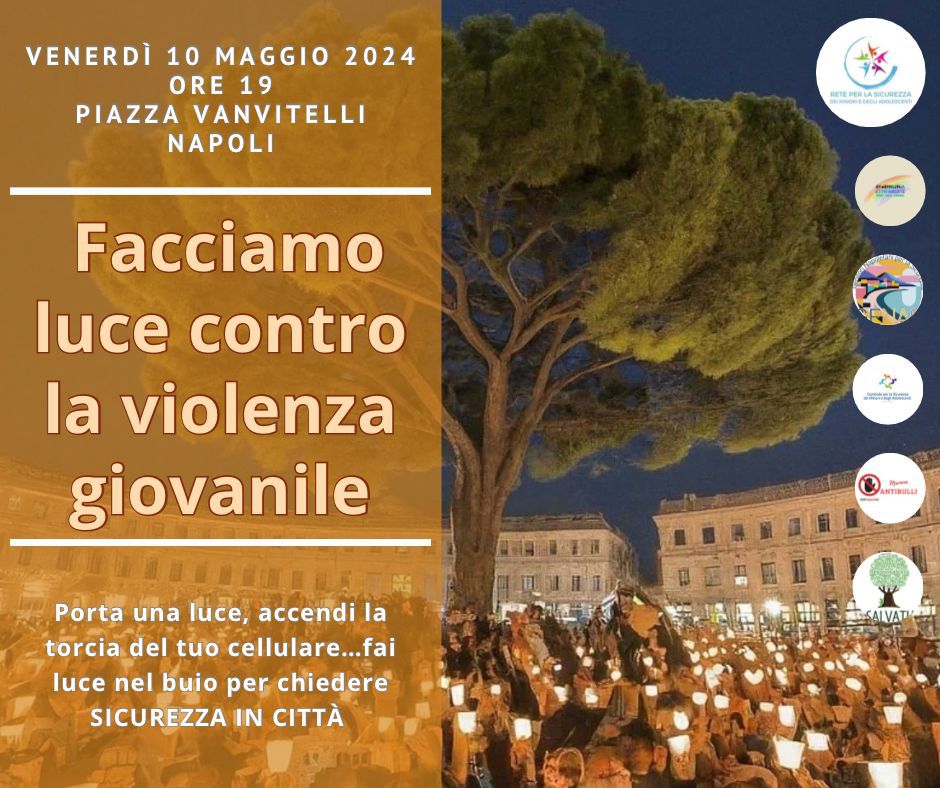 Napoli, violenza giovanile: venerdì 10 maggio flash mob in piazza Vanvitelli