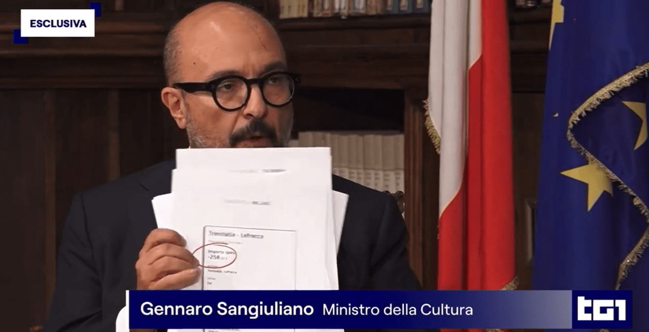 Il ministro Sangiuliano in lacrime al Tg1:”Chiedo scusa a mia moglie e a Giorgia Meloni. Non sono ricattabile”