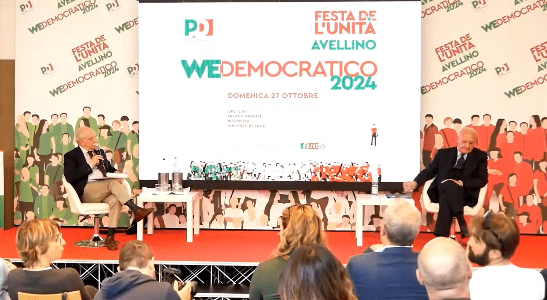 Avellino, il presidente De Luca conferma la sua ricandidatura: “voglio impedire che la Campania torni indietro di decenni”