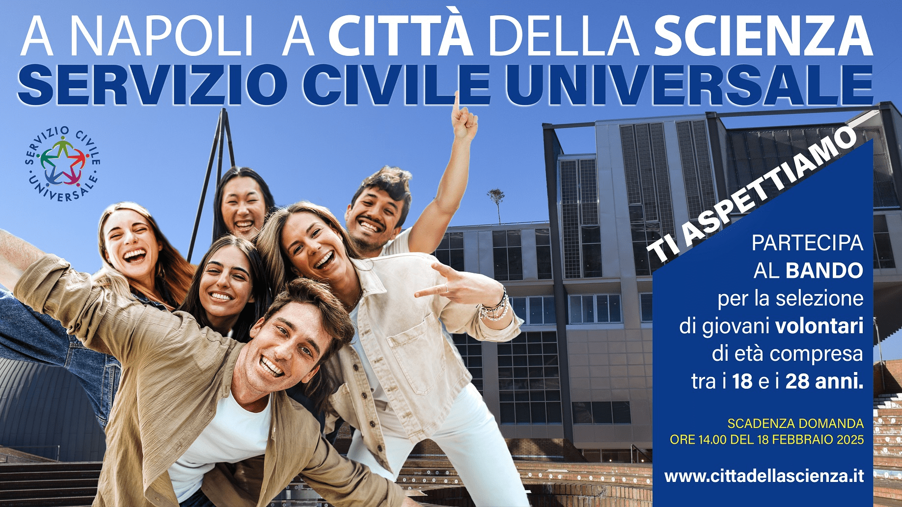 Napoli, Servizio Civile Universale: Città della Scienza cerca 12 Volontari