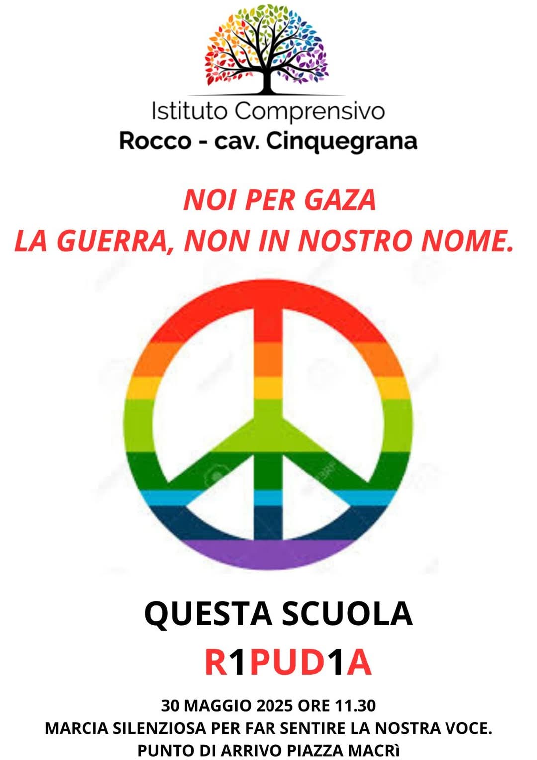 Sant’Arpino per Gaza, la guerra non in nostro nome: marcia silenziosa dell’Istituto Comprensivo Rocco-Cav. Cinquegrana