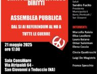 Dal Si ai referendum al No a tutte le guerre: assemblea 21 maggio a Napoli, San Giovanni a Teduccio