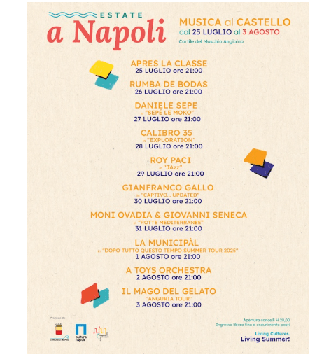 Napoli si accende di suoni globali: jazz, funk e teatro nel cuore del Maschio Angioino