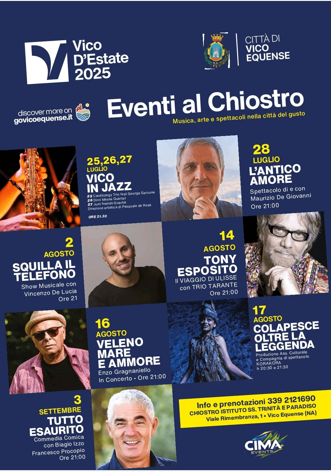 Eventi al Chiostro 2025: Il Festival Estivo di Vico Equense Torna con Musica e Teatro