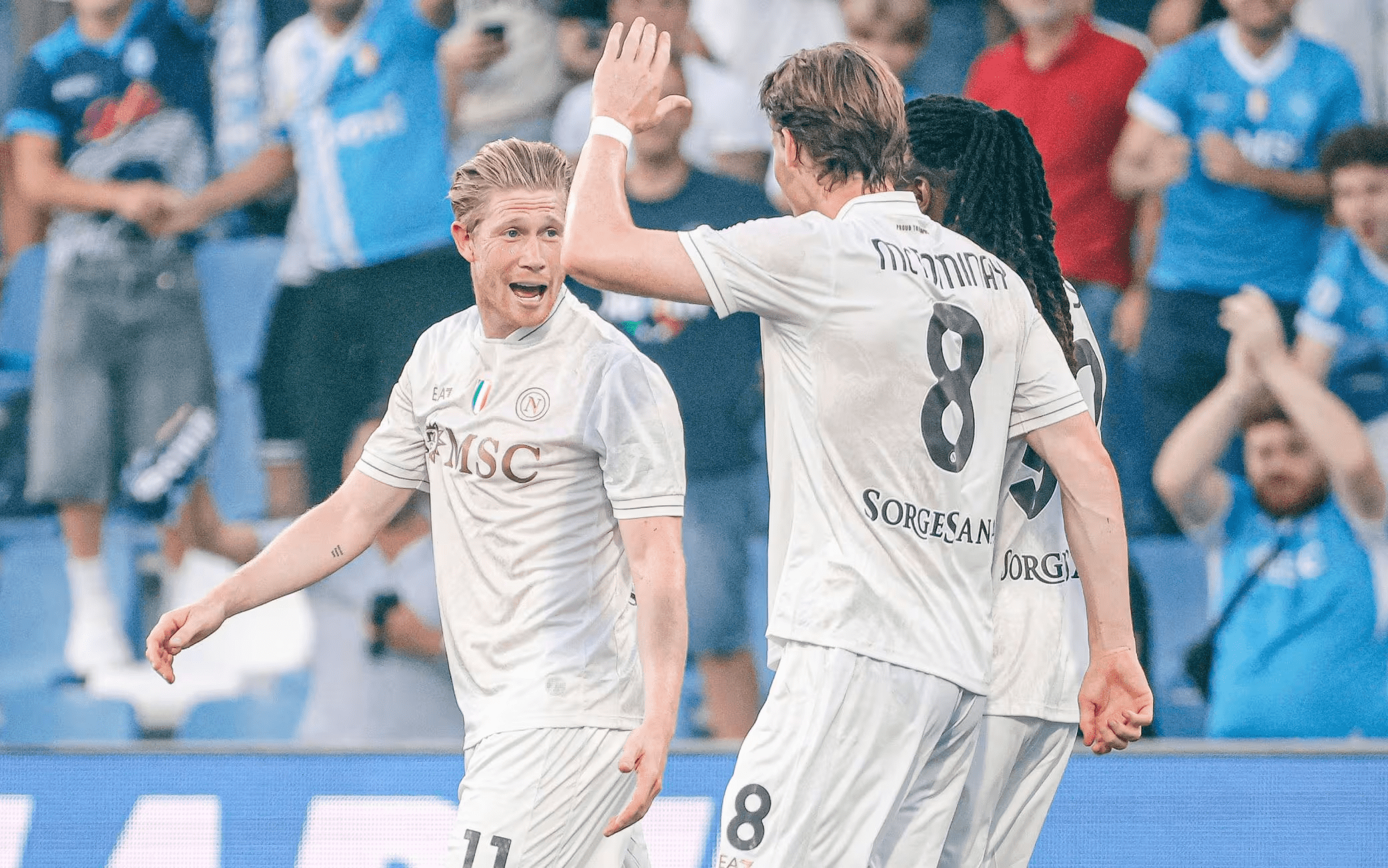 Napoli, partenza col botto: Sassuolo al tappeto. De Bruyne subito protagonista, McTominay conferma