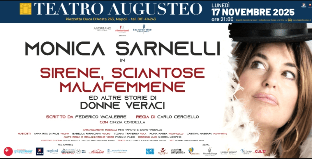 Monica Sarnelli al Teatro Augusteo con “Sirene, sciantose, malafemmene”