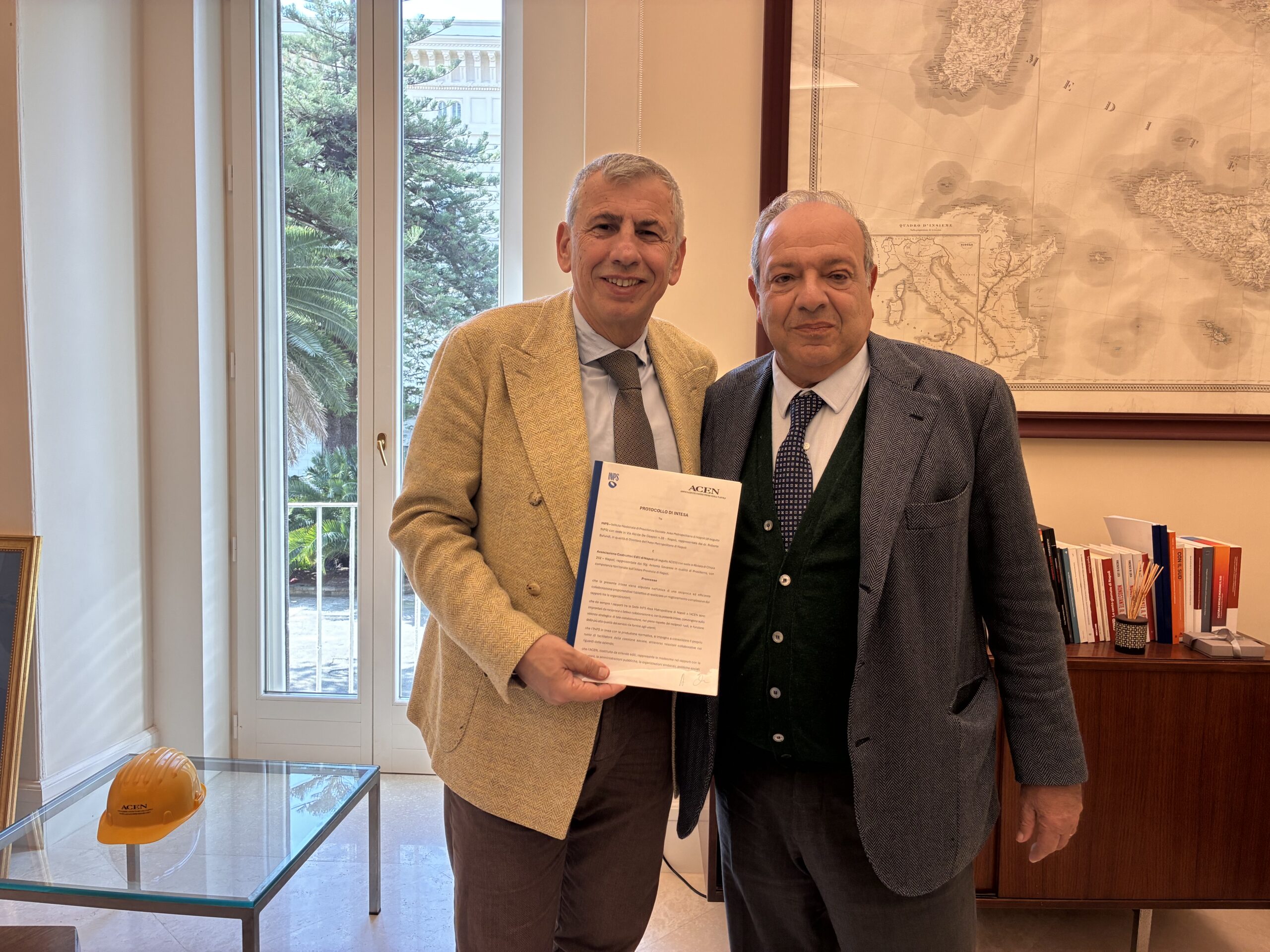 Inps Napoli e Acen firmano il protocollo: più supporto alle imprese edili
