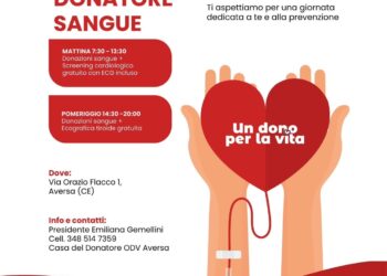 Aversa, il 14 giugno una maratona di solidarietà per la Giornata Mondiale del Donatore di Sangue