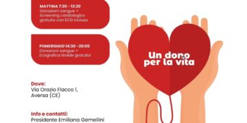 Aversa, il 14 giugno una maratona di solidarietà per la Giornata Mondiale del Donatore di Sangue